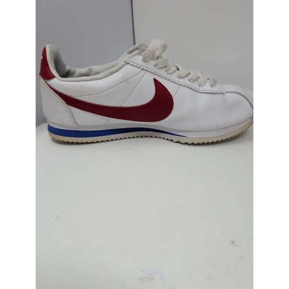 Nike Classic Cortez Leather Forrest Gump White Red Blue Sneakers Men's 8.5